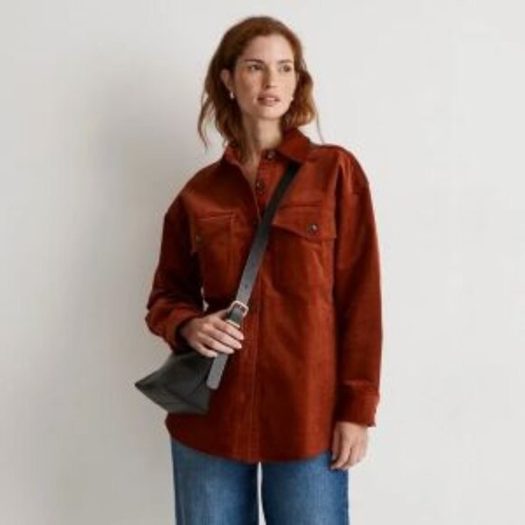 Madewell Jackets & Blazers - Madewell Corduroy Kentwood Oversized Shirt Jacket Shacket Size M Ground Clove